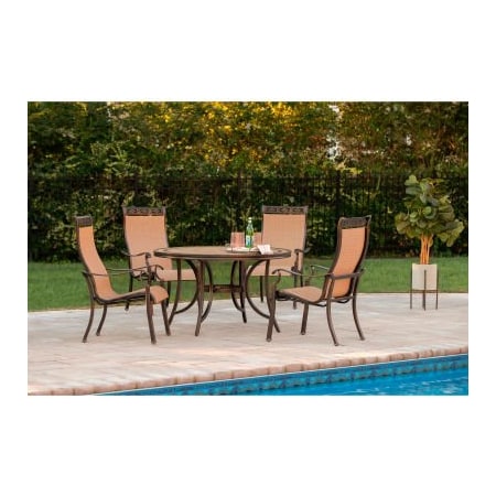 Almo Fulfillment Services Hanover Monaco 5 Piece Outdoor Dining Set w/ 4 Sling Chairs MONACO5PC